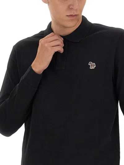 Shop Ps By Paul Smith Ps Paul Smith Polo With Logo In Black