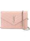 Saint Laurent Envelope Chain Wallet In Pink