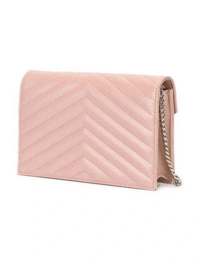 Shop Saint Laurent Envelope Chain Wallet In Pink