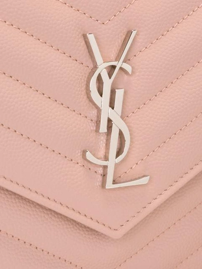 Shop Saint Laurent Envelope Chain Wallet In Pink