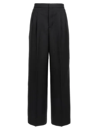 Shop Ami Alexandre Mattiussi Ami Paris Pin Tuck Trousers In Black