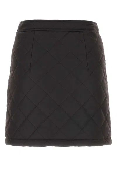 Burberry Dark Brow Cotton Mini Skirt In Brown