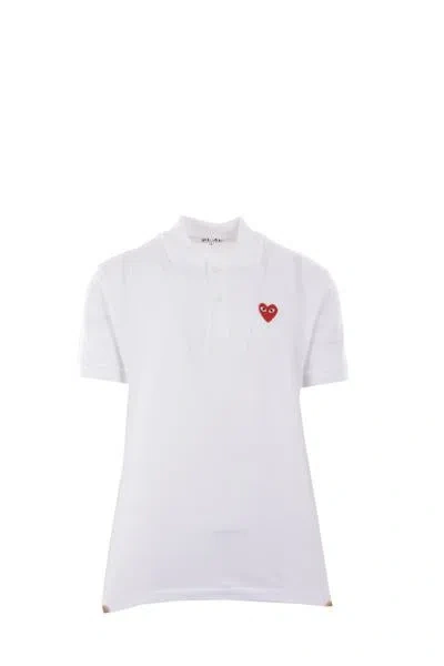 Shop Comme Des Garçons Play Comme Des Garcons Play T-shirts And Polos In White