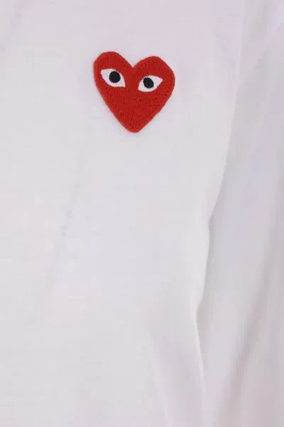 Shop Comme Des Garçons Play Comme Des Garcons Play T-shirts And Polos In White