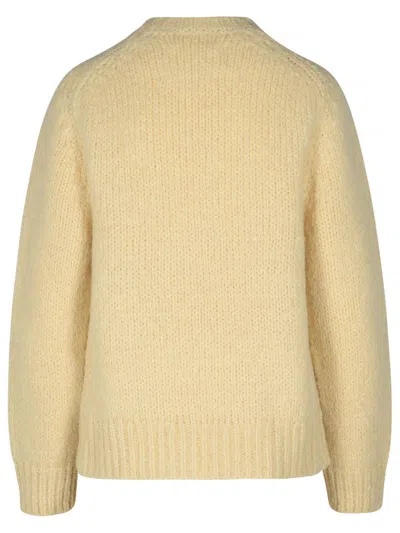 Jil Sander Mohair Blend Chunky Knit Sweater In Beige
