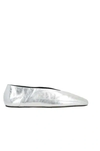 Shop Jil Sander Flat Shoes In Silver