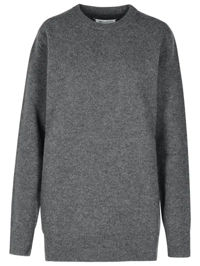 Maison Margiela Wool Sweater 'over' Crew Neck In Grey