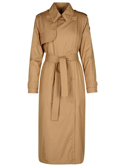 Moncler Barbetane Double-breasted Trench Coat In Brown