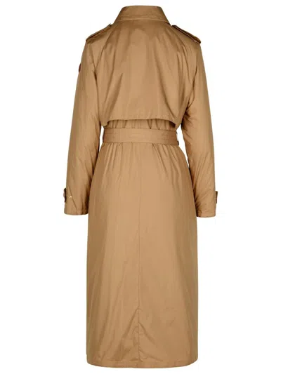 Shop Moncler 'barbetane' Beige Polyester Trench Coat In Brown