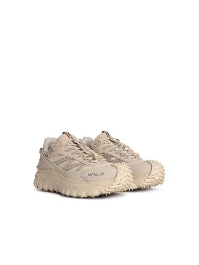 Shop Moncler 'trailgrip Gtx' Beige Polyamide Sneakers