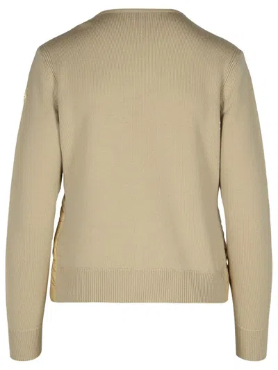 Shop Moncler Beige Nylon Blend Sweater