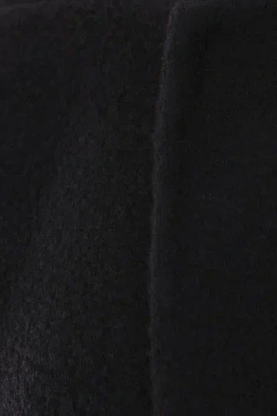 Rick Owens Long Coat Structured Back Vent In Black