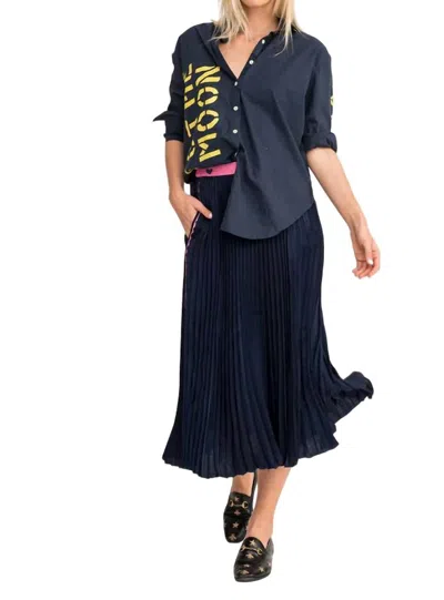 Kerri Rosenthal Beatrix Skirt In Night Sky In Blue