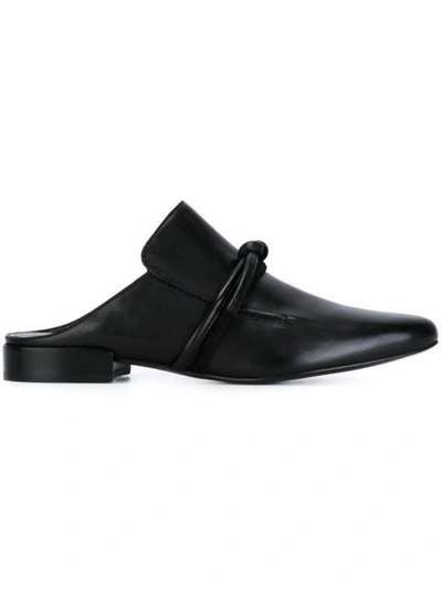 3.1 Phillip Lim / フィリップ リム Louie Suede-trimmed Leather Slippers In Black