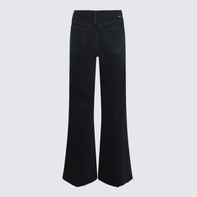 Shop Mother Black Cotton Denim Jeans In Night And Venis