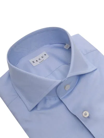 Xacus Light Blu Shirt With Pockets In Azzurro