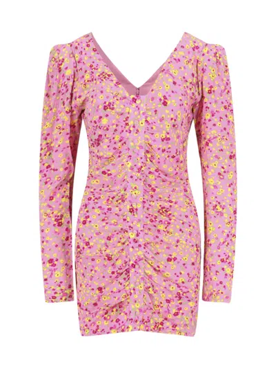 Rotate Birger Christensen Rotate By Birger Christensen Floral Mini Dress In Pink