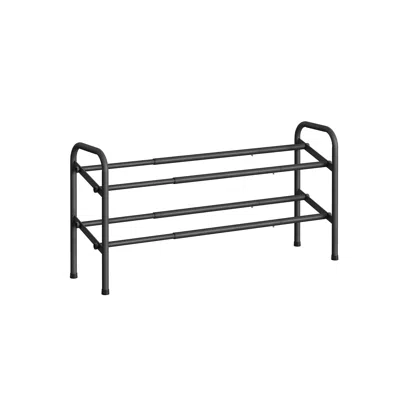 Breebe 2-tier Metal Shoe Rack Ink Black