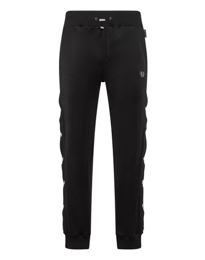 Philipp Plein Engraved-buttons Drawstring Track Pants In Black