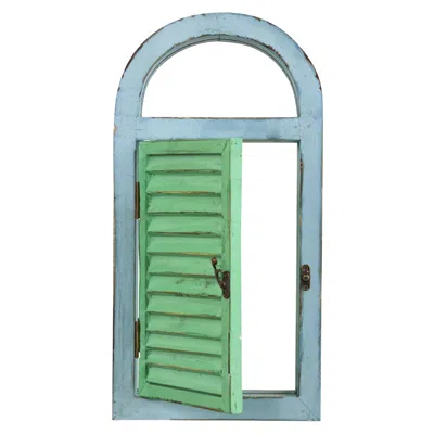 Homplanti 17" Vintage Window Shutter & Mirror