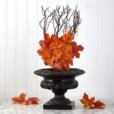 Homplanti 18" Autumn Maple Leaf Artificial Flower (set Of 2)