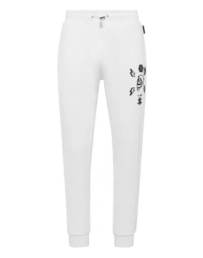 Philipp Plein Jogging Trousers Hexagon In White