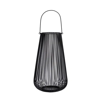 Homplanti 20" Vintage Black Metal Votive Tea Lantern Candle Holder