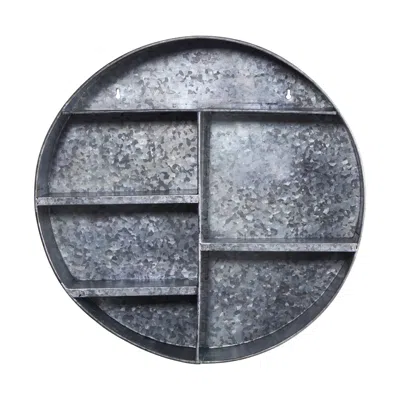 Homplanti 18" Galvanized Circular Metal Wall Mounted Shelf