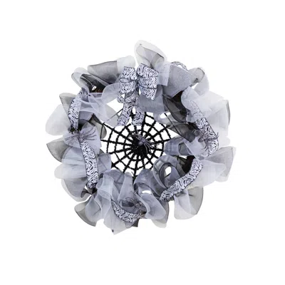 Homplanti 26" Halloween Spider Web Mesh Wreath