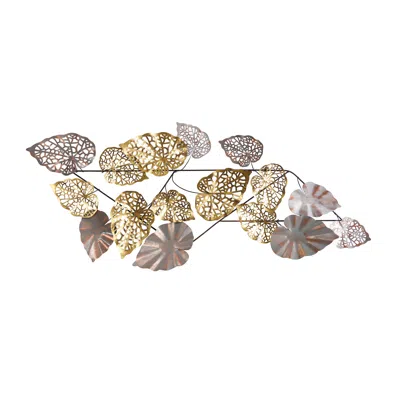 Homplanti 5.5' X 2' Scattered Metal Leaves Wall Art Decor