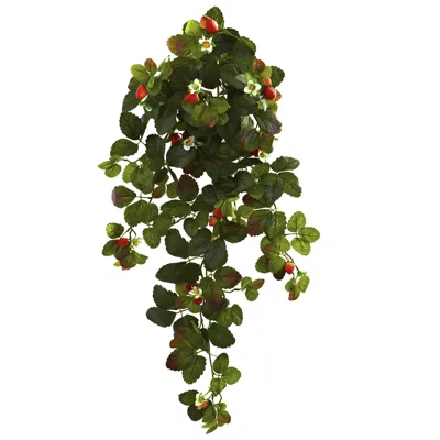 Homplanti 31" Strawberry Hanging Bush With Berry (set Of 2)