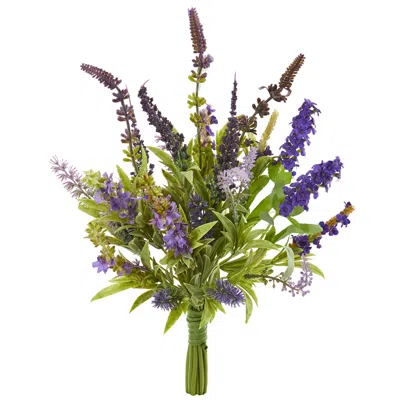 HOMPLANTI 15" LAVENDER ARTIFICIAL FLOWER BOUQUET (SET OF 3) 