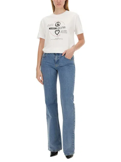 Shop Moschino Jeans T-shirt With Print In White