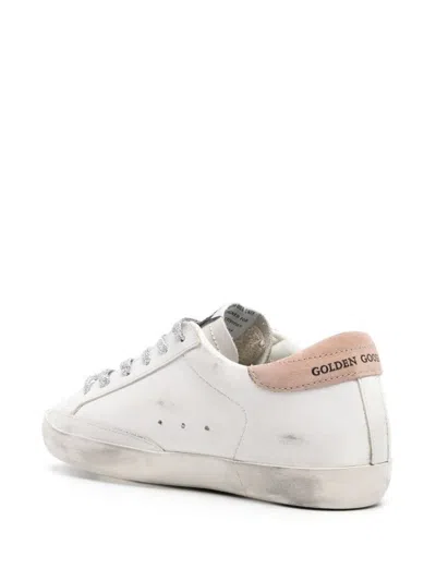 Shop Golden Goose Sneakers In White/pink/nougat