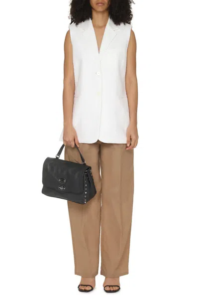 Shop Philosophy Di Lorenzo Serafini Cotton Blend Trousers In Beige