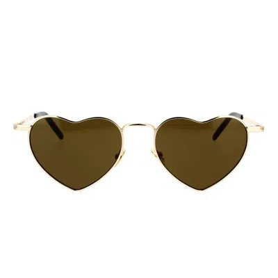 Saint Laurent Eyewear Sunglasses In Gold
