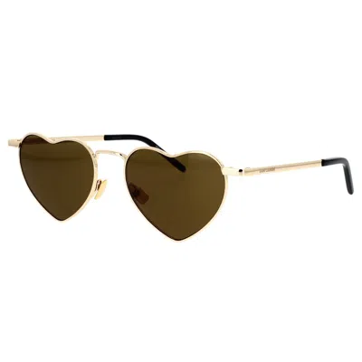 Saint Laurent Eyewear Sunglasses In Gold
