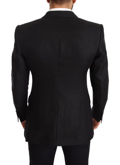 Dolce & Gabbana Elegant Slim Fit Black Linen Men's Blazer In Black