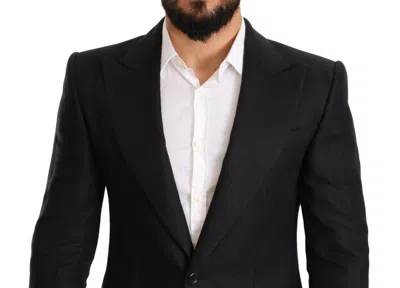 Dolce & Gabbana Elegant Slim Fit Black Linen Men's Blazer In Black