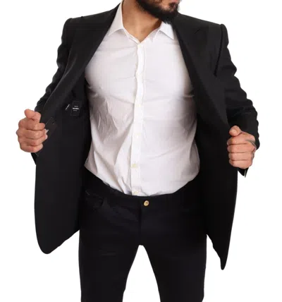 Dolce & Gabbana Elegant Slim Fit Black Linen Men's Blazer In Black