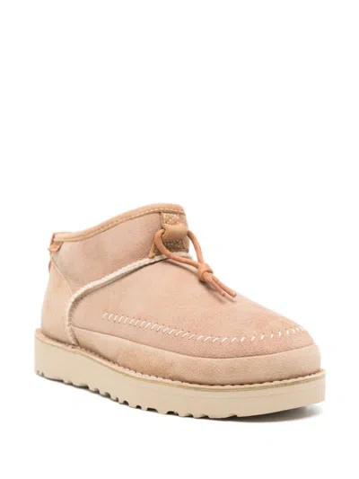 Shop Ugg "ultra Mini Crafted Regenerate" Boots In Beige