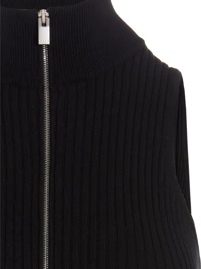 Alyx Black Ribbed Knit Zipper Dress