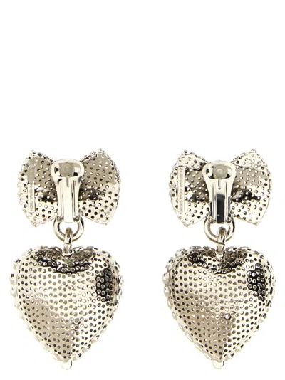 Shop Alessandra Rich 'metal Heart' Earrings