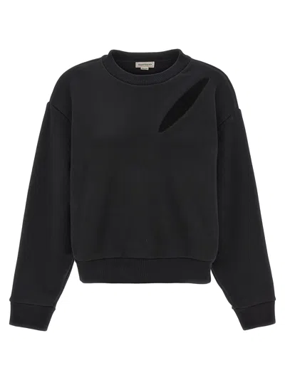 Alexander Mcqueen Woman Black Sweatshirts