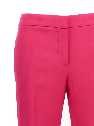 Alexander Mcqueen Fuchsia Cigarette Pants With Welt Pocket In Viscose Blend Woman