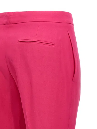 Alexander Mcqueen Fuchsia Cigarette Pants With Welt Pocket In Viscose Blend Woman