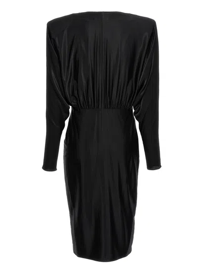 Alexandre Vauthier Jersey Dress With V-neck And Shoulder Pads
