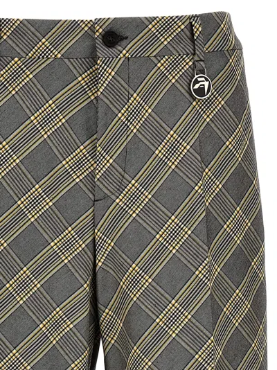 Ambush Check Print Cotton Trousers With Concealed Closure
