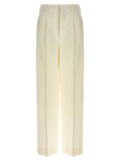 Ami Alexandre Mattiussi Pleated Trousers With Back Pockets And Belt Loops