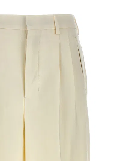 Ami Alexandre Mattiussi Pleated Trousers With Back Pockets And Belt Loops